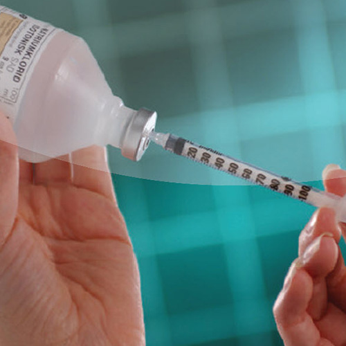 1000 ml flacon PEHD Ø 32 mm felskraag, bestraald